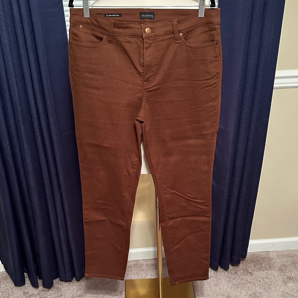 Talbots Chocolate Brown Slim Ankle Jeans